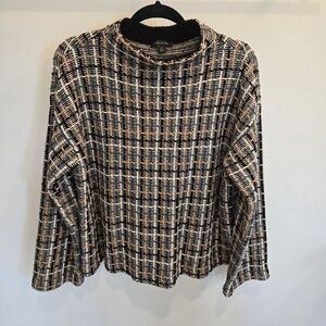 Ann Taylor Tweedy Funnel Neck Sweater